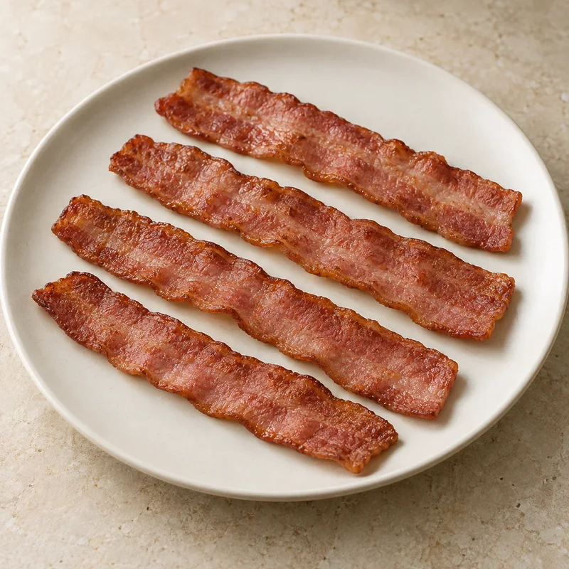 Illustration of bacon turkey microwaved