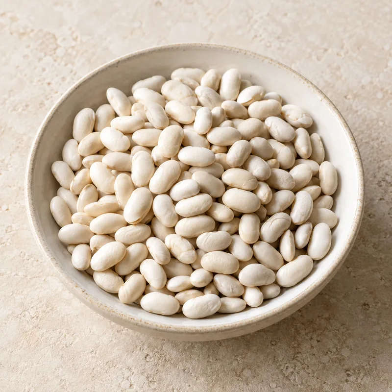 Illustration of beans white mature seeds raw