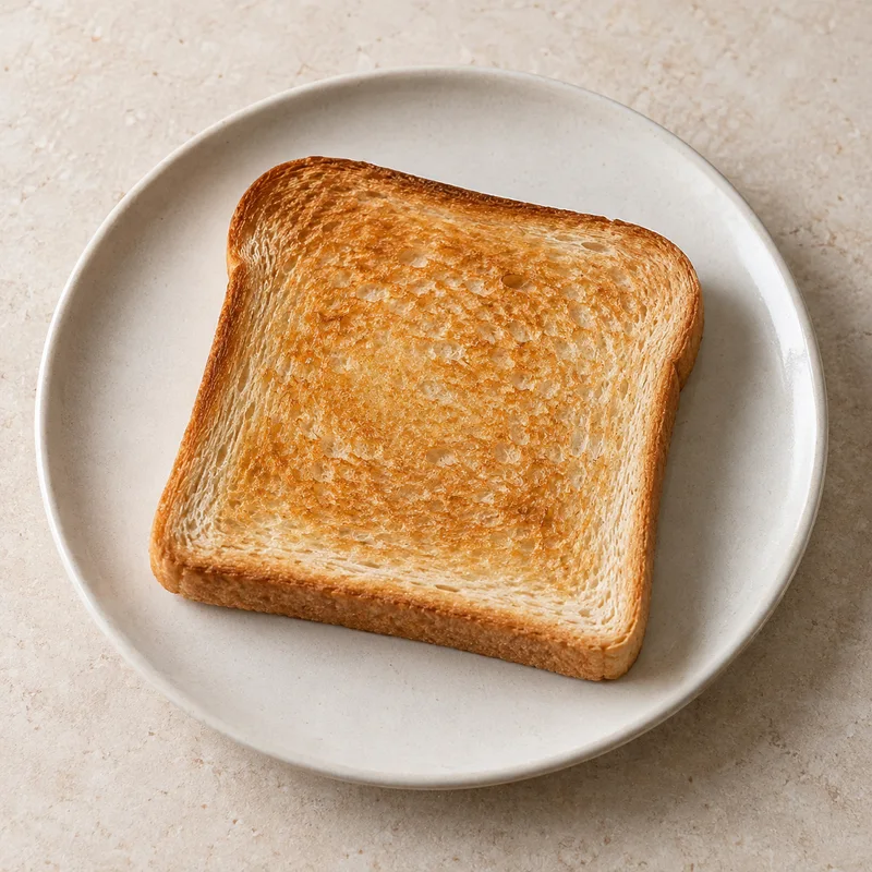 Illustration of white bread toasted without salt