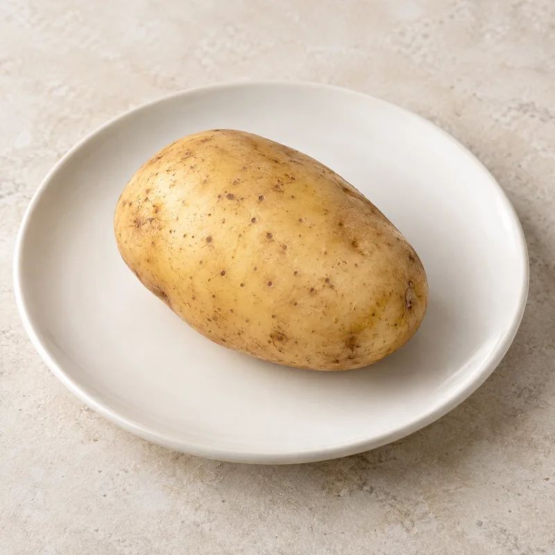 Illustration of potato white flesh and skin raw