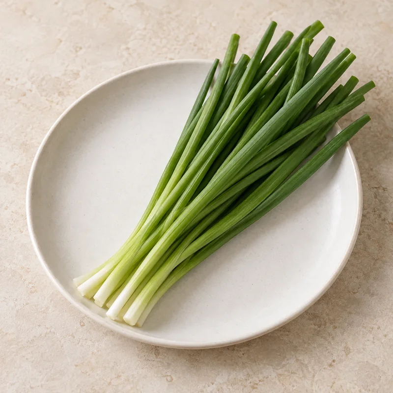 Illustration of onions young green tops only