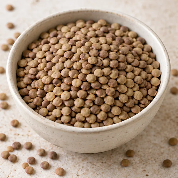 Illustration of dry brown lentils