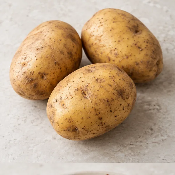 Illustration of whole raw potatoes