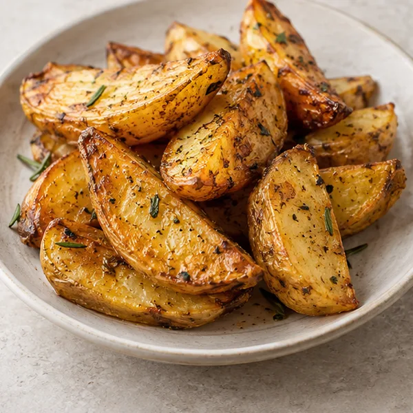 Illustration of roasted potato wedges