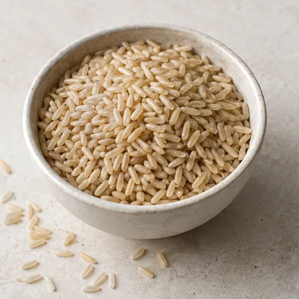Illustration of uncooked brown rice