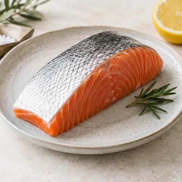 Illustration of a raw salmon fillet