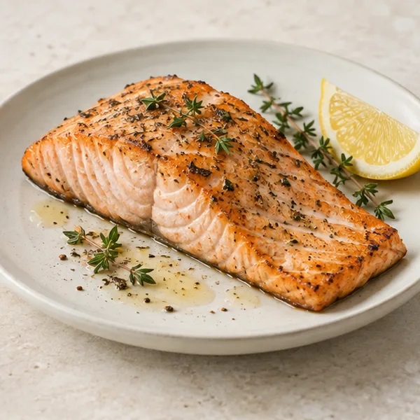 Illustration of a cooked salmon fillet