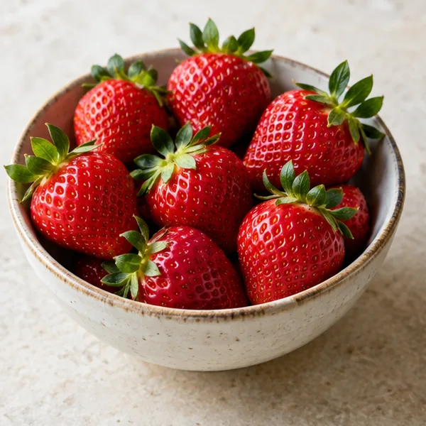 Illustration of fresh whole strawberries
