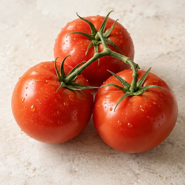 Illustration of ripe tomatoes on the vine