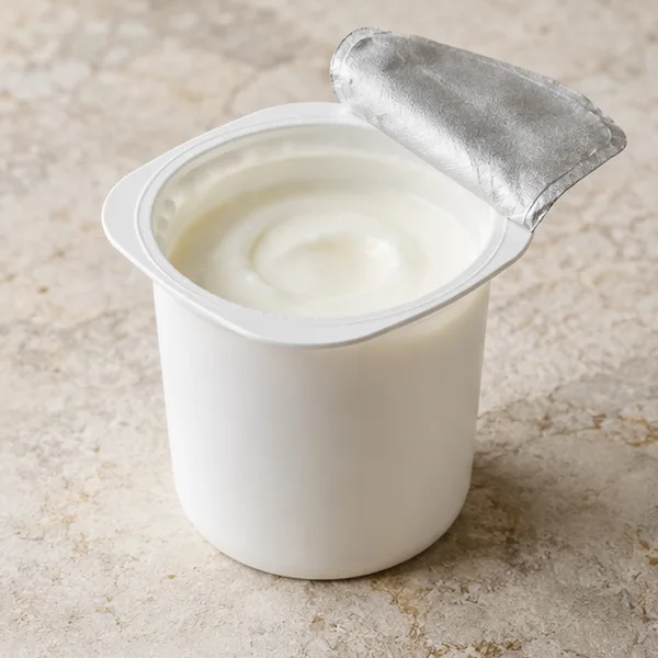 Illustration of an opened unbranded yoghurt pot