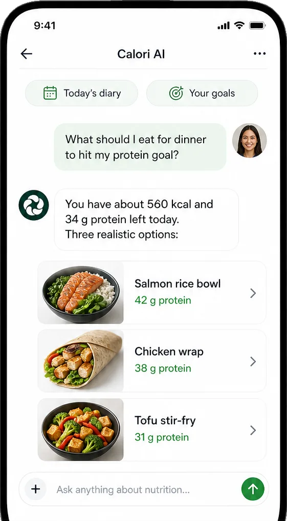 Pregunta a Calori AI qué comer ahora