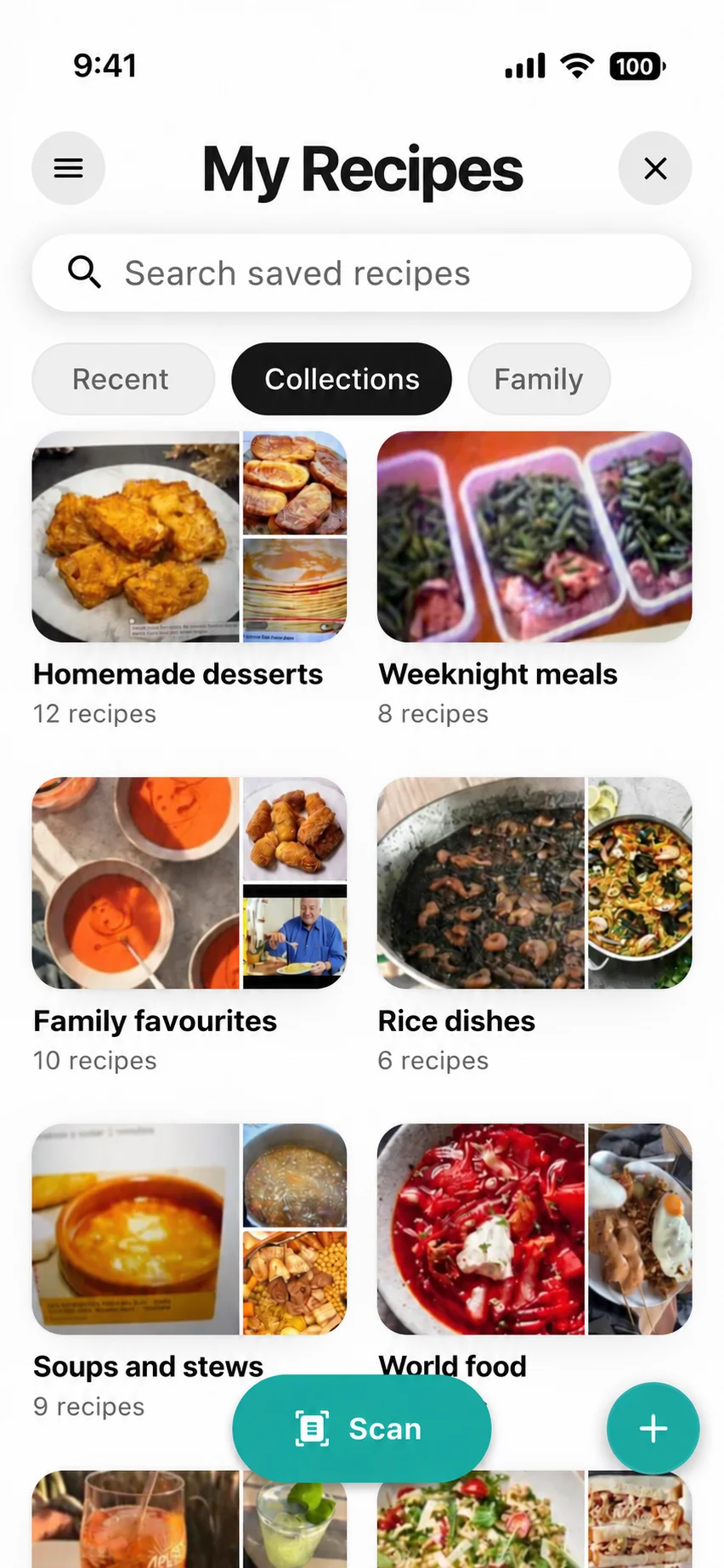Everyday recipes, organised in collections